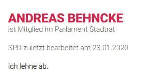 Behncke lehnt Anliegen der Bürgerinitiative ab