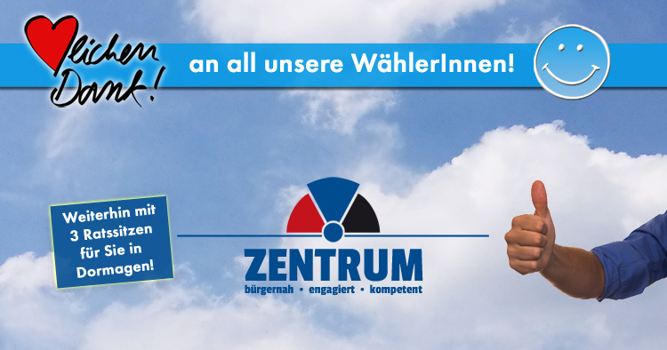 Kommunalwahl 2020 in Dormagen - Das Zentrum sagt Danke