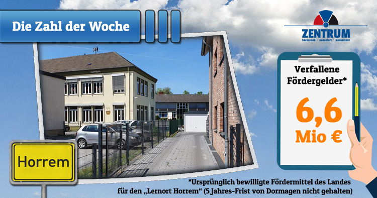 6,6 Mio Euro Fördergelder für Schule Lernort Horrem in Dormagen verfallen