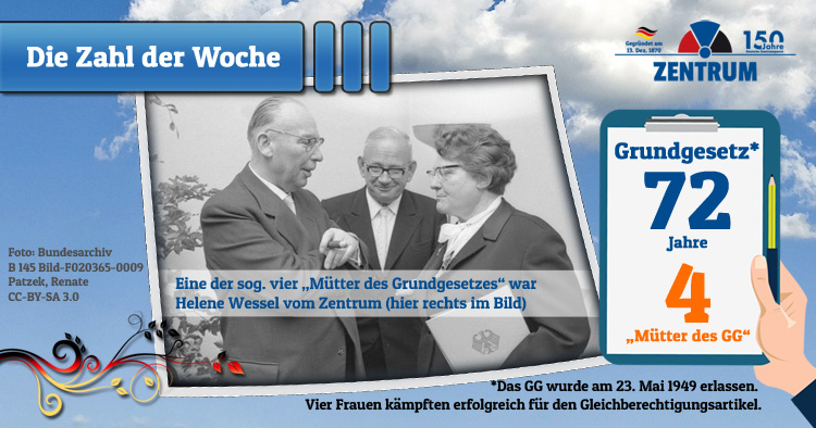 72 Jahre Grundgesetz - Helene Wessel vom Zentrum setzte sich für den Gleichberechtigungsartikel ein