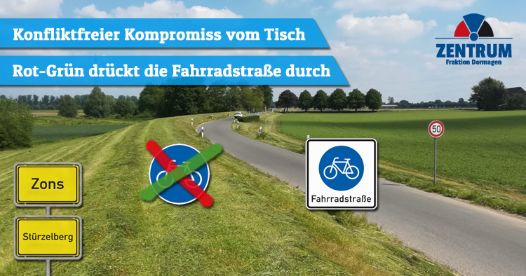 Rot-Grün macht Deichstraße (Zons Stürzelberg) gegen Bürgerwillen zur Fahrradstraße